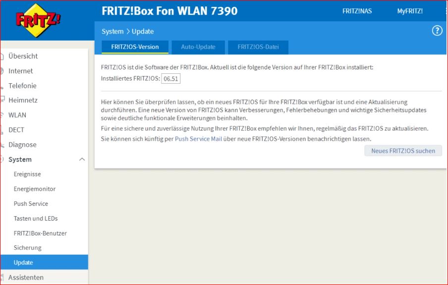 FritzBox 7590 Firmware-Update